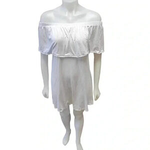 Le Chateau Off The  Shoulder White Mini Dress Size Small